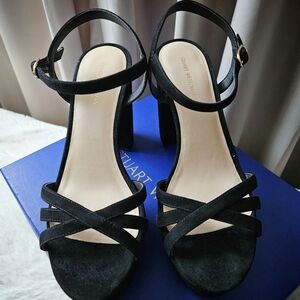 Stuart Weitzman Black Suede Platform Heels